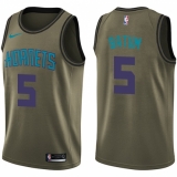 Men's Nike Charlotte Hornets #5 Nicolas Batum Swingman Green Salute to Service NBA Jersey