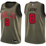 Youth Nike Chicago Bulls #8 Zach LaVine Swingman Green Salute to Service NBA Jersey