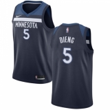Men's Nike Minnesota Timberwolves #5 Gorgui Dieng Swingman Navy Blue Road NBA Jersey - Icon Edition