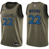 Youth Nike Minnesota Timberwolves #22 Andrew Wiggins Swingman Green Salute to Service NBA Jersey
