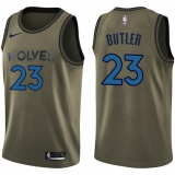 Youth Nike Minnesota Timberwolves #23 Jimmy Butler Swingman Green Salute to Service NBA Jersey