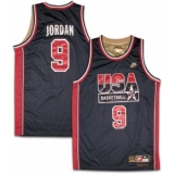 Men's Nike Team USA #9 Michael Jordan Authentic White Gold No. Basketball Jersey