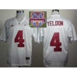 2013 BCS National Championship Alabama Crimson #4 Yeldon White Authentic NCAA Football Jerseys