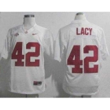 Alabama Crimson Tide 42 Eddie Lacy White 2012 SEC Patch College Football NCAA Jerseys
