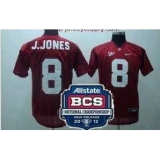 NCAA 2012 BCS National Championship PATCH Alabama Crimson Tide 8 J Jones Red Jersey