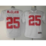 Crimson Tide #25 Rolando McClain White Embroidered NCAA Jersey
