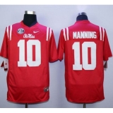 Durable Rebels #10 Eli Manning Red Stitched NCAA Jersey