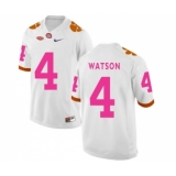 Clemson Tigers 4 Deshaun Watson White 2018 Breast Cancer Awareness College Football Jerse