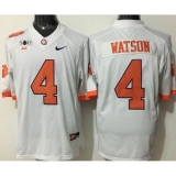 Clemson Tigers #4 Deshaun Watson White Limited 2016 College Football Playoff National Championship Patch Stitched NCAA Jersey