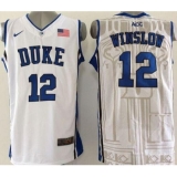 Blue Devils #12 Justise Winslow White Basketball New Stitched NCAA Jersey