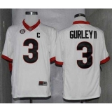 Georgia Bulldogs #3 Todd Gurley II White Limited SEC Patch Stitched NCAA Jersey