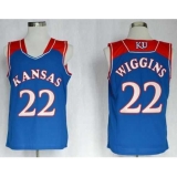 Kansas Jayhawks #22 Andrew Wiggins Blue Basketball Stitched NCAA Jersey