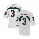 Miami Hurricanes 3 Tracy Howard White College Football Jersey