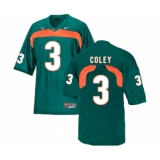 Miami Hurricanes 3 Stacy Coley Green College Football Jersey