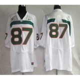 Miami Hurricanes Jersey NCAA jerseys 87#  White jersey