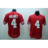 Buckeyes #4 Santonio Holmes Red Embroidered NCAA Jersey
