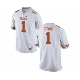 Texas Longhorns 1 Charlie Strong White Nike College Jersey