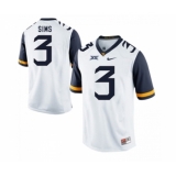 West Virginia Mountaineers 3 Charles Sims White College Football Jersey