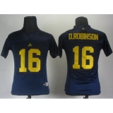 Women Adidas Michigan Wolverines Denard Robinson 16 Navy Blue College Football Jerseys