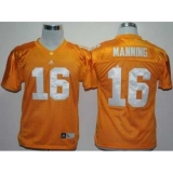 Kids Tennessee Volunteers 16# Peyton Manning Yellow NCAA Youth Jersey