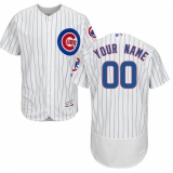 Men's Chicago Cubs Majestic Home White/Royal Flex Base Authentic Collection Custom Jersey