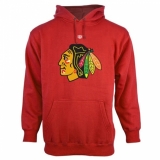 NHL Men's Chicago Blackhawks Old Time Hockey Big Logo with Crest Pullover Hoodie