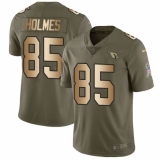 Men's Nike Arizona Cardinals #85 Gabe Holmes Limited Olive Gold 2017 Salute to Service NFL Jersey