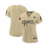 Women's Arizona Diamondbacks Blank Gold 2023 World Series City Connect Stitched Baseball Jersey