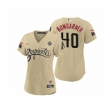 Women's Arizona Diamondbacks #40 Madison Bumgarner Gold 2023 World Series City Connect Stitched Baseball Jersey