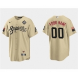 Men's Arizona Diamondbacks Active Player Custom Gold 2023 World Series City Connect Cool Base Stitched Baseball Jersey