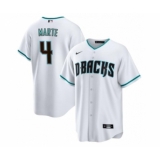 Men's Arizona Diamondbacks #4 Ketel Marte White Cool Base Stitched Baseball Jersey