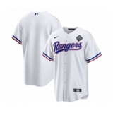 Men's Texas Rangers Blank White 2023 World Series Stitched Baseball Jersey