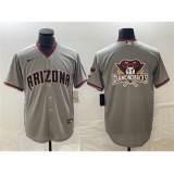 Men's Arizona Diamondbacks Gray Team Big Logo Cool Base Stitched Baseball Jerseys