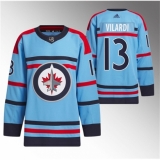 Men's Winnipeg Jets #13 Gabriel Vilardi Light Blue Anniversary Primegreen Stitched Jersey