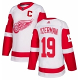 Men's Detroit Red Wings #19 Steve Yzerman White Stitched Jersey