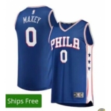 Men's Philadelphia 76ers #0  Tyrese Maxey Blue City Player Jersey