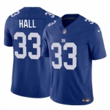 Men's New York Giants #33 Hassan Hall Blue 2023 F.U.S.E. Vapor Untouchable Limited Football Stitched Jersey