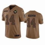 Men's Tampa Bay Buccaneers #14 Chris Godwin 2023 Brown Salute To Service Limited Football Stitched Jersey