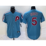 Men's Philadelphia Phillies #5 Bryson Stott Blue Cool Base Stitched Jersey