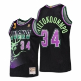 Men's Milwaukee Bucks #34 Giannis Antetokounmpo Black Edition Stitched Basketball Jersey