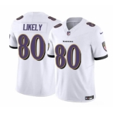 Men's Baltimore Ravens #80 Isaiah Likely White 2023 F.U.S.E. Vapor Limited Football Stitched Jersey