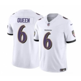 Men's Baltimore Ravens #6 Patrick Queen White 2023 F.U.S.E. Vapor Limited Football Stitched Jersey