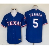 Men's Texas Rangers #5 Corey Seager Royal Cool Base Stitched Baseball Jersey