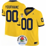 Men's Michigan Wolverines ACTIVE PLAYER Custom 2023 F.U.S.E. Yellow Rose Bowl Stitched Jersey