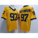 Men's Michigan Wolverines #97 Aidan Hutchinson Yellow Stitched Jersey