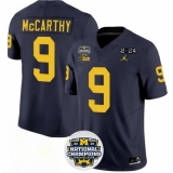 Men's Michigan Wolverines #9 J.J. McCarthy 2024 F.U.S.E. Navy National Championship Stitched Jersey