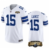 Men's Dallas Cowboys #15 Trey Lance White 2023 F.U.S.E. NFC East Champions Football Stitched Jersey