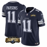 Men's Dallas Cowboys #11 Micah Parsons Navy 2023 F.U.S.E. NFC East Champions Football Stitched Jersey