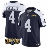 Men's Dallas Cowboys #4 Dak Prescott Navy White 2023 F.U.S.E. NFC East Champions Football Stitched Jersey