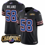 Men's Buffalo Bills #58 Matt Milano Black 2023 F.U.S.E. AFC East Champions With 4-star C Football Stitched Jersey